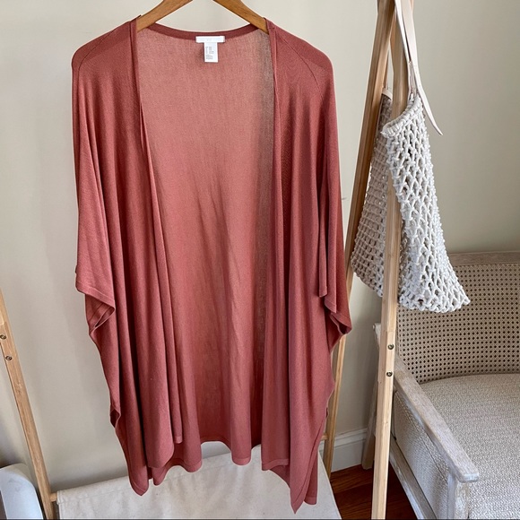 H&M Sweaters - H&M Longline Lightweight Kimono Cardigan in Terracotta Rust - XS/S